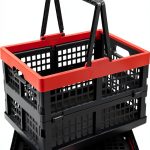 Idomy Pack of 2 Collapsible Storage Crates with Handles, Plastic Grocery Shopping Baskets-0