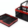 Idomy Pack of 2 Collapsible Storage Crates with Handles, Plastic Grocery Shopping Baskets-1