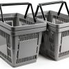 Zerdyne 4 piece 28L Gray Plastic Shopping Basket Durable 18.7 L-6