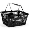 VEVOR Shopping Basket, Set of 12 Black, Durable PE Material with Handle and Stand, Basket Dimension 16.9"L x 11.8"W x 8.07"H and Used for Supermarket, Retail, Grocery- Holds 21 L of Merchandise-2