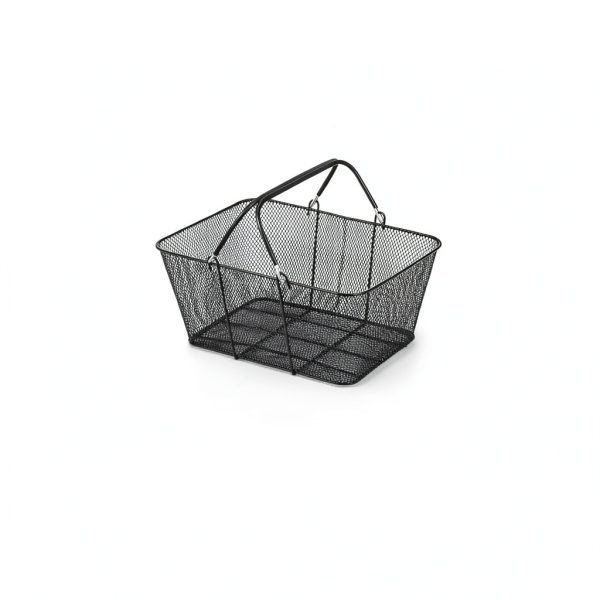 Mophorn 12PCS Shopping Baskets with Handles, Black Metal Shopping Basket, Portable Wire Shopping Basket, Black Wire Mesh shopping Basket Set for Stores Shopping-6
