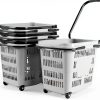 Shopping Cart Callyne 4-PCS 50L Gray Plastic Set with Long Pull Handle-6